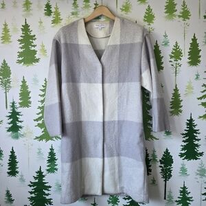 Adam Lippes For Target Gray and Cream Mohair Coat.